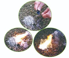 Emergency Fire Starter 6bag Magnesium FREE Ferro Rod Tin Can for camping hiking