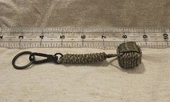 275 Paracord Dice Core Decorative Monkey’s Fist 4-1/2 Inches Long, Key Fob/Chain
