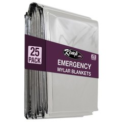Emergency Mylar Blanket Pack of 25 – Lightweight Thermal Reflective Survival Gea