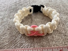 breast cancer awareness Survival Bracelet Paracord 8 Inch Approx. White