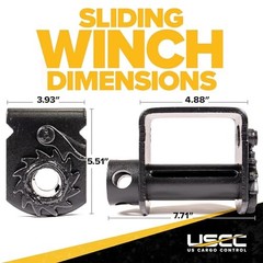 Low Profile Sliding Winch for Flatbed Trailer (5-Pack), 4 Inch Tie-Down Winch