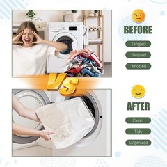 GWT 4Pcs 3D Mesh Laundry Bags with Hanging Handles 20″ x 24″ x 4″, Clear