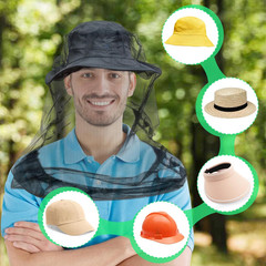 1 Pack Mosquito Head Net Mesh, Fits All Hats for Men & Women,Black | Bug Face Ne