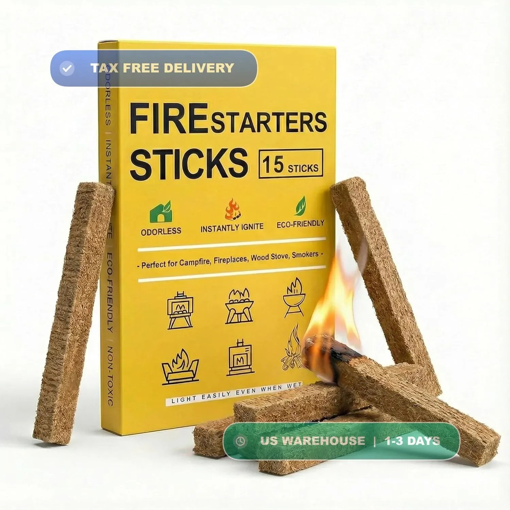 Natural Fire Starter Sticks: Quick Start Fire Starters for Grills Campfires Indo