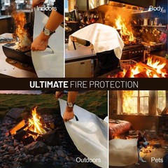 4 Pack Emergency Fire Blanket for Home, Kitchen, Car and Warehouse. 40″ x 40″