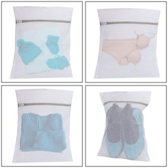 4Pcs Honeycomb Mesh Laundry Bags,12 x 16 Inches lingerie 1.9 liters, White