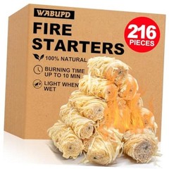Natural Fire Starter – for fireplaces, Camping Campfires, Pizza 216 pieces 216