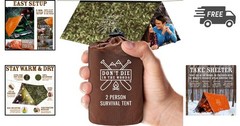 Survival Tent Ultralight Emergency Shelter Space Blanket Mylar Waterproof Com…