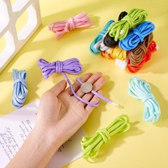 FASHEWELRY 98.42 Feet Polyester Rope 15 Colors 4mm Flat Spandex Cord Ropes Pa…