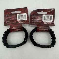 Lot of 2 SecureLine Survival Bracelet Military Grade Black Paracord Medium 7ft
