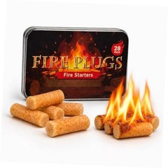28 Pack Fire Plugs Fire Starters, Waterproof Portable Fire Starters with 5+