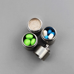 Titanium 3 Groups Storage Case Capsule Seal Container Keychain Outdoor EDC Tool
