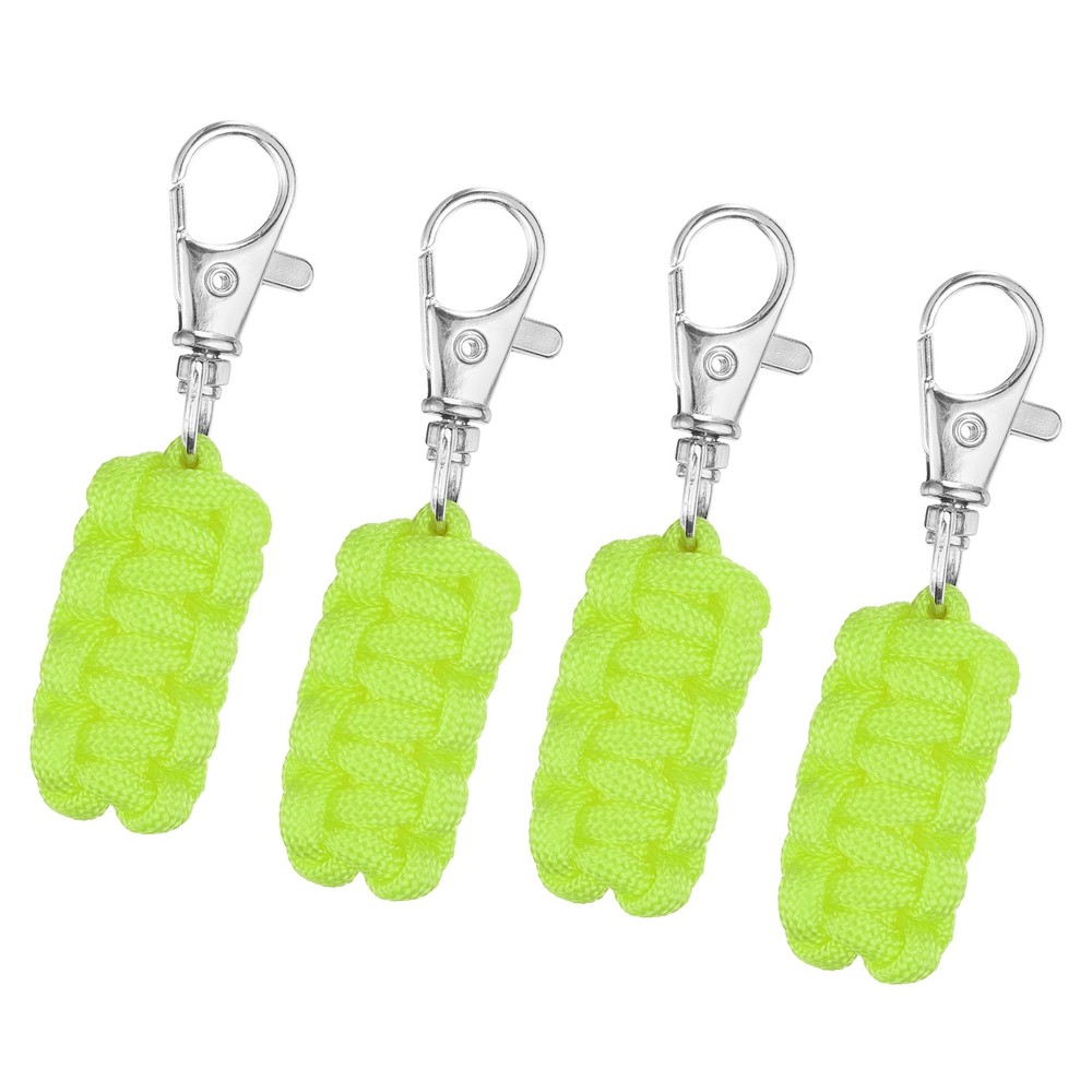 4pcs Paracord Zipper Pulls, Paracord Lanyard Keychain, Light Green