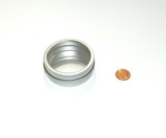 2 oz Round Metal Window See Through Slip-Lid Tin Can Survival Craft Container X7