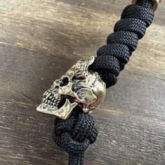 Handmade 550 Paracord Knife Lanyard With Brass Skeleton Shape Beads