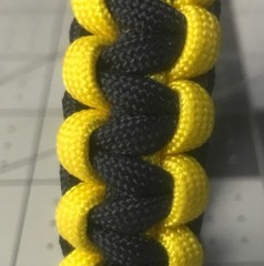 Paracord Bracelet Navy/Yellow Cord Black Buckle