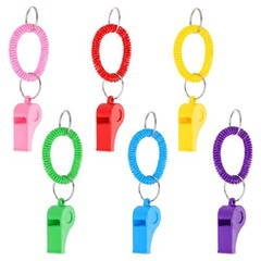54 Pack Sport Whistles with Bracelet, 6 Color Loud Plastic Whistle Set with S…