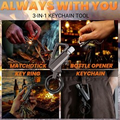 2 Pack Permanent Match Infinity Lighter with Multitool Keychain Bottle Opener…