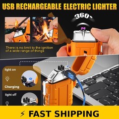 LcFun Waterproof Outdoor Lighter 2-Pack USB Rechargeable & Butane