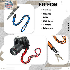 3 Pieces Heavy Duty Paracord Lanyard Braided Keychains | Keychain Lanyard with C