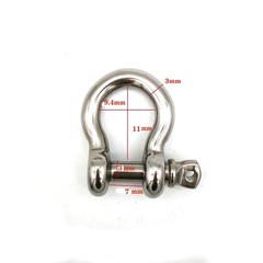 Stainless Steel Bow Shackle,3mm, Silver Color,for Paracord small, silver