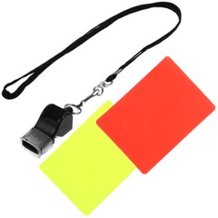 Red Yellow Cards For Soccer Football Match Referee and Whistle Set