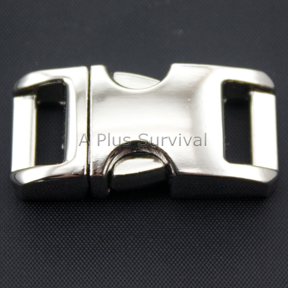 Lot of 5 Metal Curved Top 3/8″ Quick Release Buckle Paracord Survival Bracelets