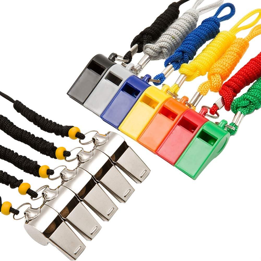Whistle 12 Packs Sports Whistles with Lanyard Loud Crisp Sound Whistle Bulk I…