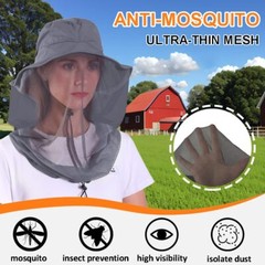 Mosquito Head Net Hat Sun Protection Neck Flap Men Women Fishing Gardening Cap