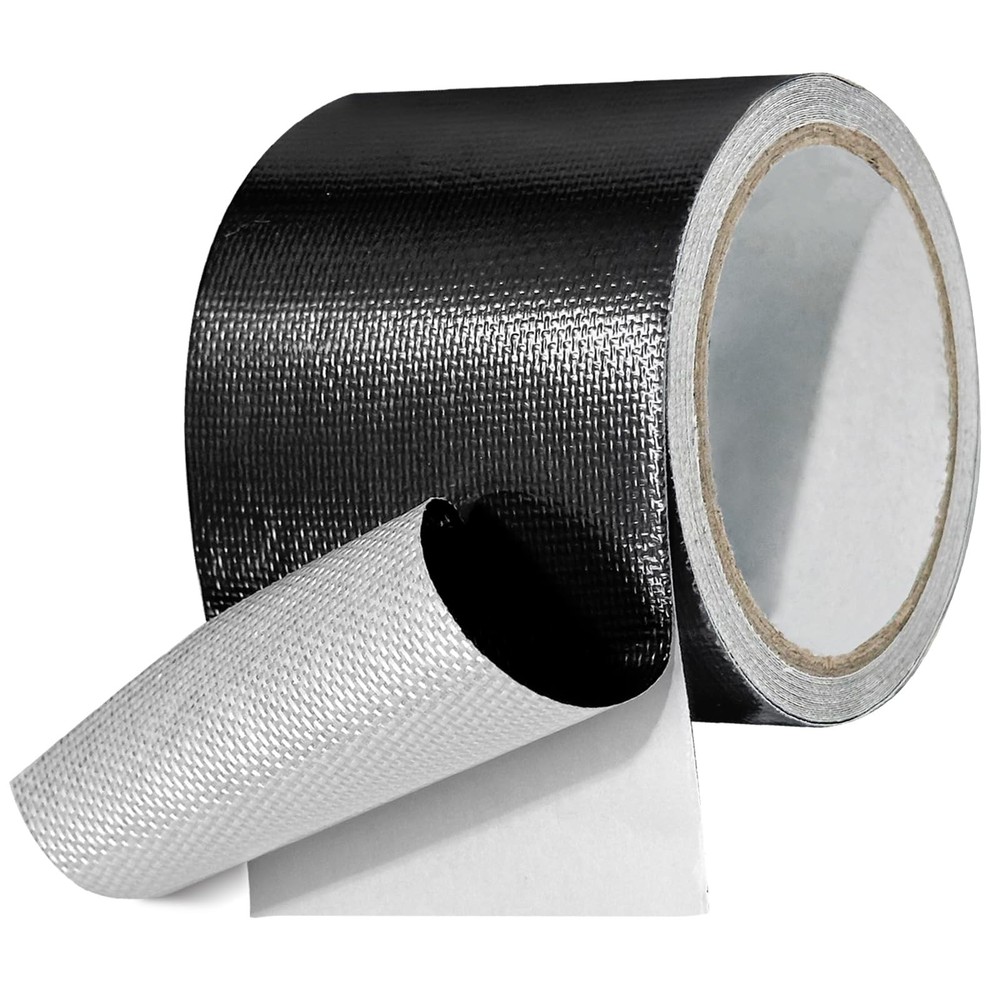 Tikfoam Waterproof Repair Tape for Fabric, Awning, RV 3 inch x 25FT, Black