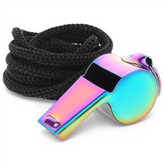 Stainless Steel Metal Whistles with Lanyard for Referee Sport Coaches