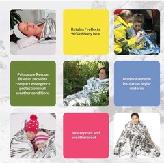 12 Pack Showtime Emergency Blanket (8)package 160x210Cm .(4)Pack 130×210 Cm -B6