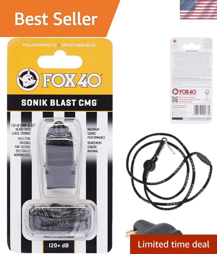 Professional Sonik Blast CMG Whistle – Loud, Compact, and Reliable, Black