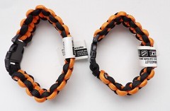 SET OF 2 Everbilt 9″ Paracord Emergency Survival Bracelets Orange & Black NWT