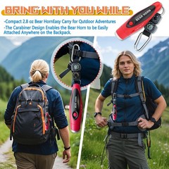 120dB Electronic Air Horn with Compass & Thermometer- Bear Horn to Scare Bear…