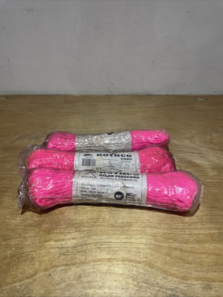 Rothco Nylon Paracord Pink Pack Of 3