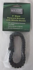 9″ Paracord Survival Bracelet Emergency Whistle Camouflage & Black Lot of 5