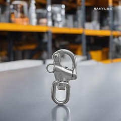 Pair of 2-3/4in70mm Swivel Eye Snap Shackle Quick Release Bail Rigging Sailin…