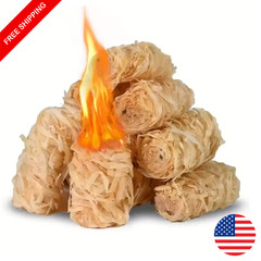 60pcs Natural Fire Starter Wax Wood Sticks – Fireplace, BBQ, Stove & Chimney Use