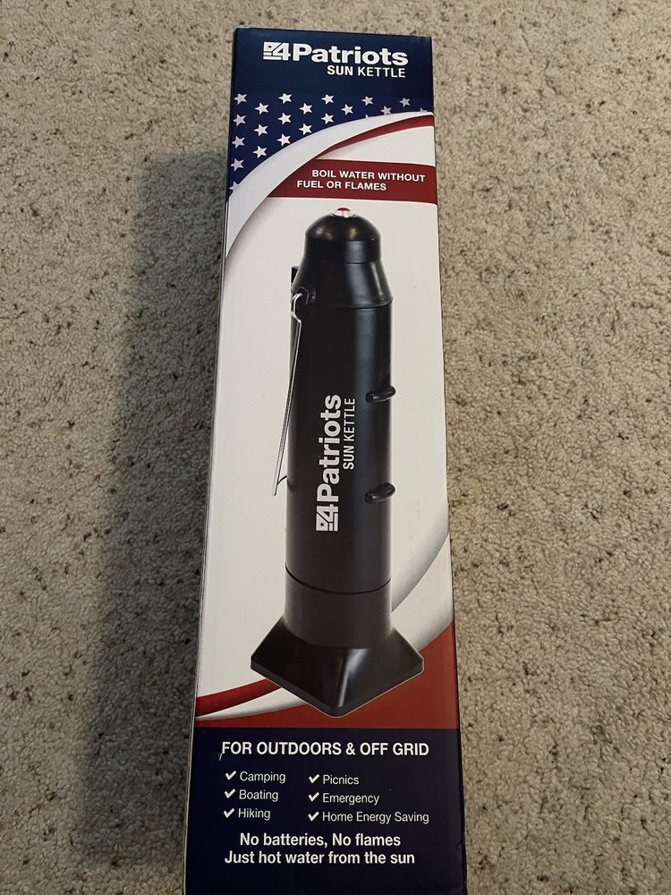 4 Patriots Sun Kettle Solar Water Heater New In Box Unused Rare