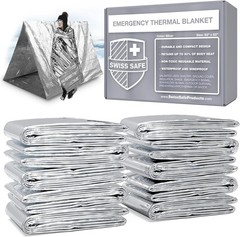 10 Pack Mylar Emergency Thermal Blankets – Waterproof, Portable Survival Gear