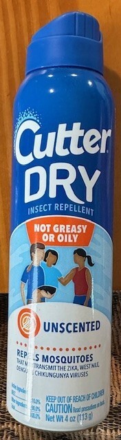 Cutter Dry 4 Oz. Insect Repellent Aerosol Spray Not Greasy Or Oily Unscented TX