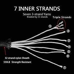 1000FT 550 Paracord Type III 7 Strand Parachute Cord Outdoor Camping Survival