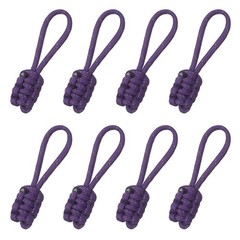 8Pcs Reflective Paracord Zipper Pull, 85 mm Length for Backpacks, Purple