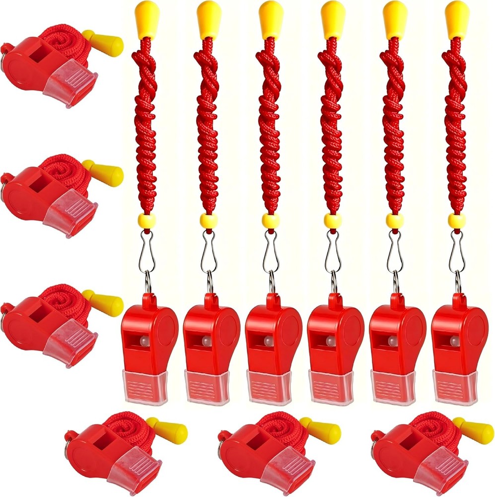 12 Packs Sports Whistles with Lanyard, for Coaches, Referees and Officials