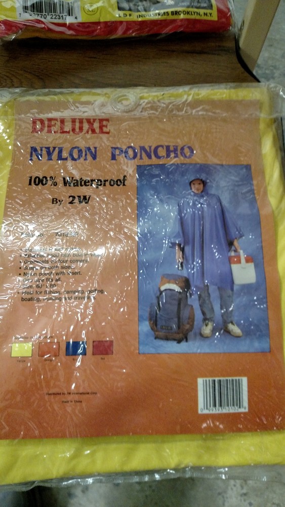 Nylon Poncho attached Hood with buit in visor Yellow 60″x80″