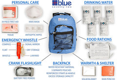 Blue Seventy-Two | 72 Hour Emergency Backpack Survival Kits for 1 Person | Survi
