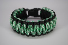 550 Paracord Survival Bracelet King Cobra Black/Green/Green Cam Made in the USA