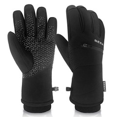 BEEK Waterproof Winter Gloves, Touchscreen Warm Medium, Black