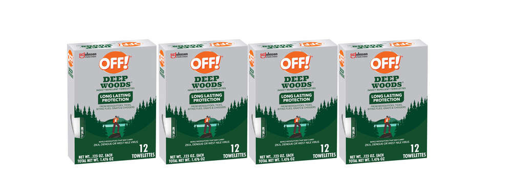 (4 Pack) Deep Woods Insect Repellent Towelettes 12 Per Box 48 Total Wipes